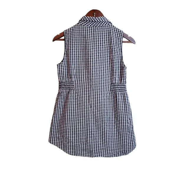 109°F Womens Top Large Black Plaid Gingham Embroidered Floral Cottagecore - Picture 3 of 16